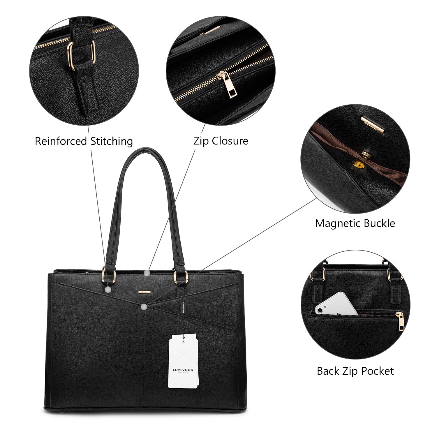 Buy MyneeMoe Lovevook Women's Versatile Laptop Tote & Handbag Alabaster - Perfect for Work and Travel - Laptop Bag at MyneeMoe Online In India
