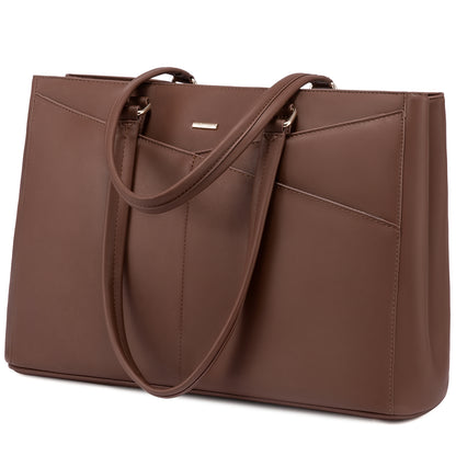 Buy Lovevook Women's Laptop Tote Bag - Stylish Office Work Bag with Magnetic Buckle Brown at MyneeMoe Online In India