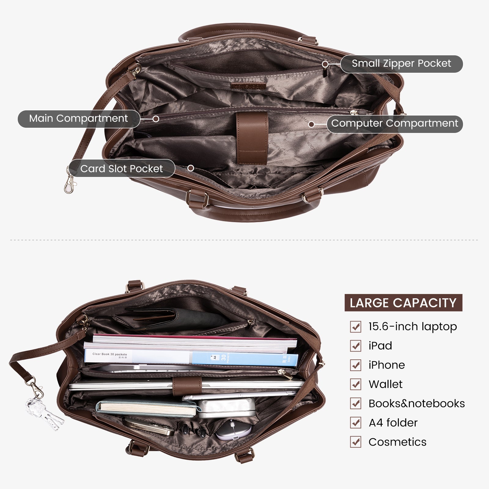 Buy MyneeMoe Lovevook Women's Versatile Laptop Tote & Handbag Brown - Perfect for Work and Travel - Laptop Bag at MyneeMoe Online In India