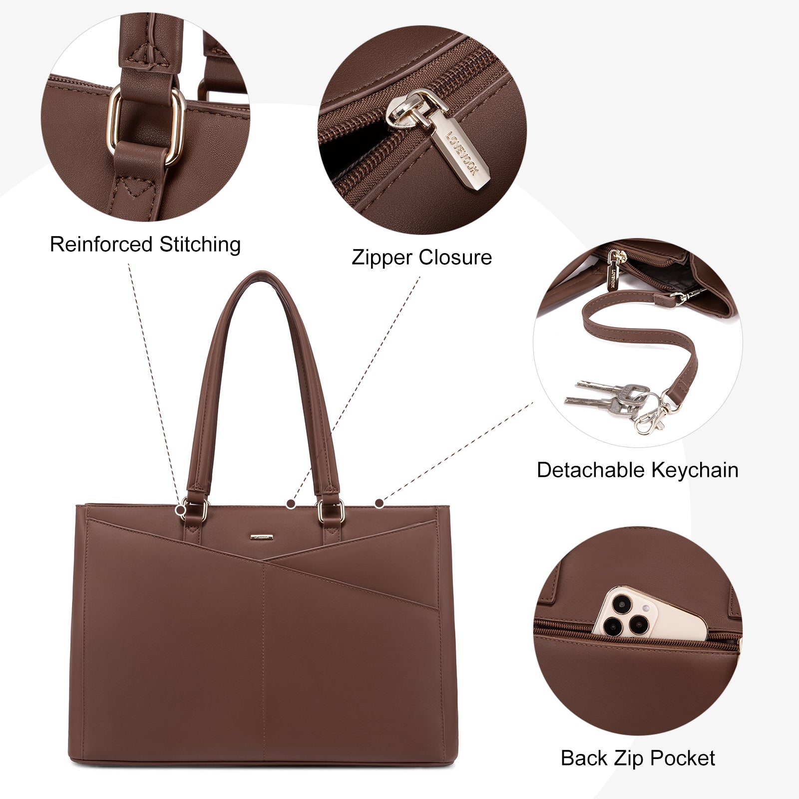 Buy MyneeMoe Lovevook Women's Versatile Laptop Tote & Handbag Brown - Perfect for Work and Travel - Laptop Bag at MyneeMoe Online In India