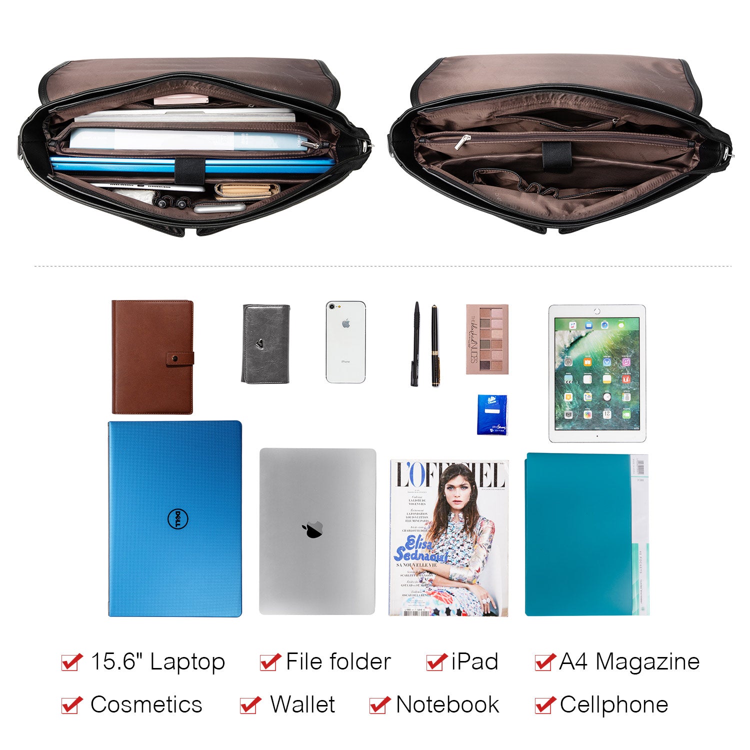 Buy MyneeMoe Lovevook Women's Laptop Bag Black - Sleek and Functional Work Bag with Multiple Pockets - Laptop Bag at MyneeMoe Online In India