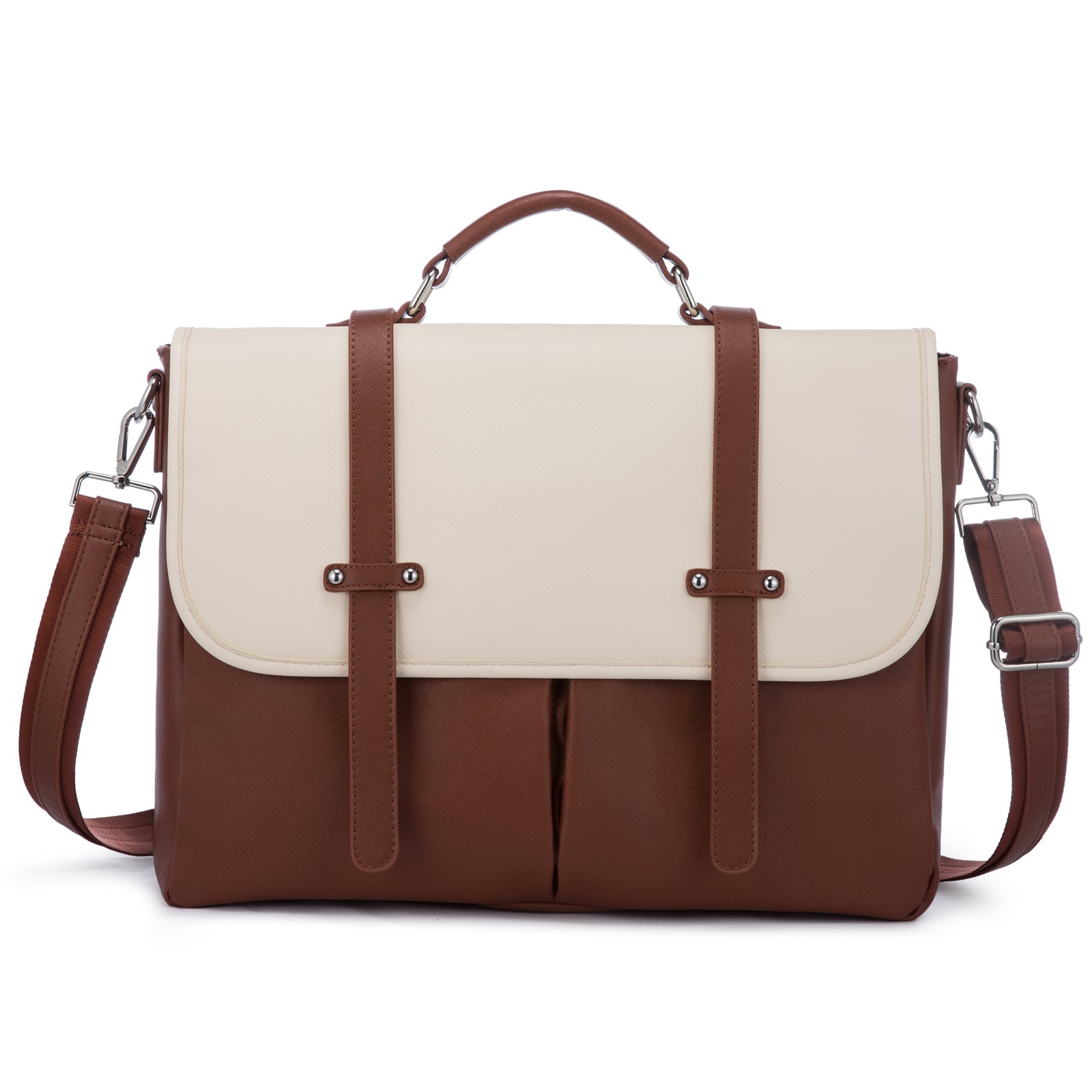 Buy Lovevook Women's Laptop Bag - Sleek and Functional Work Bag with Multiple Pockets Beige-Brown at MyneeMoe Online In India