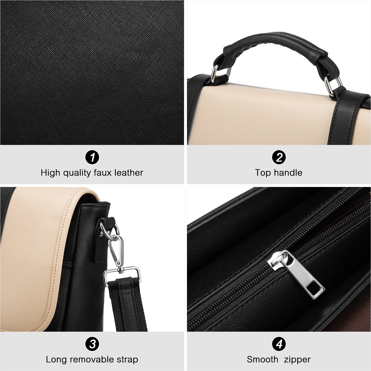 Buy MyneeMoe Lovevook Women's Laptop Bag Beige-Black - Sleek and Functional Work Bag with Multiple Pockets - Laptop Bag at MyneeMoe Online In India
