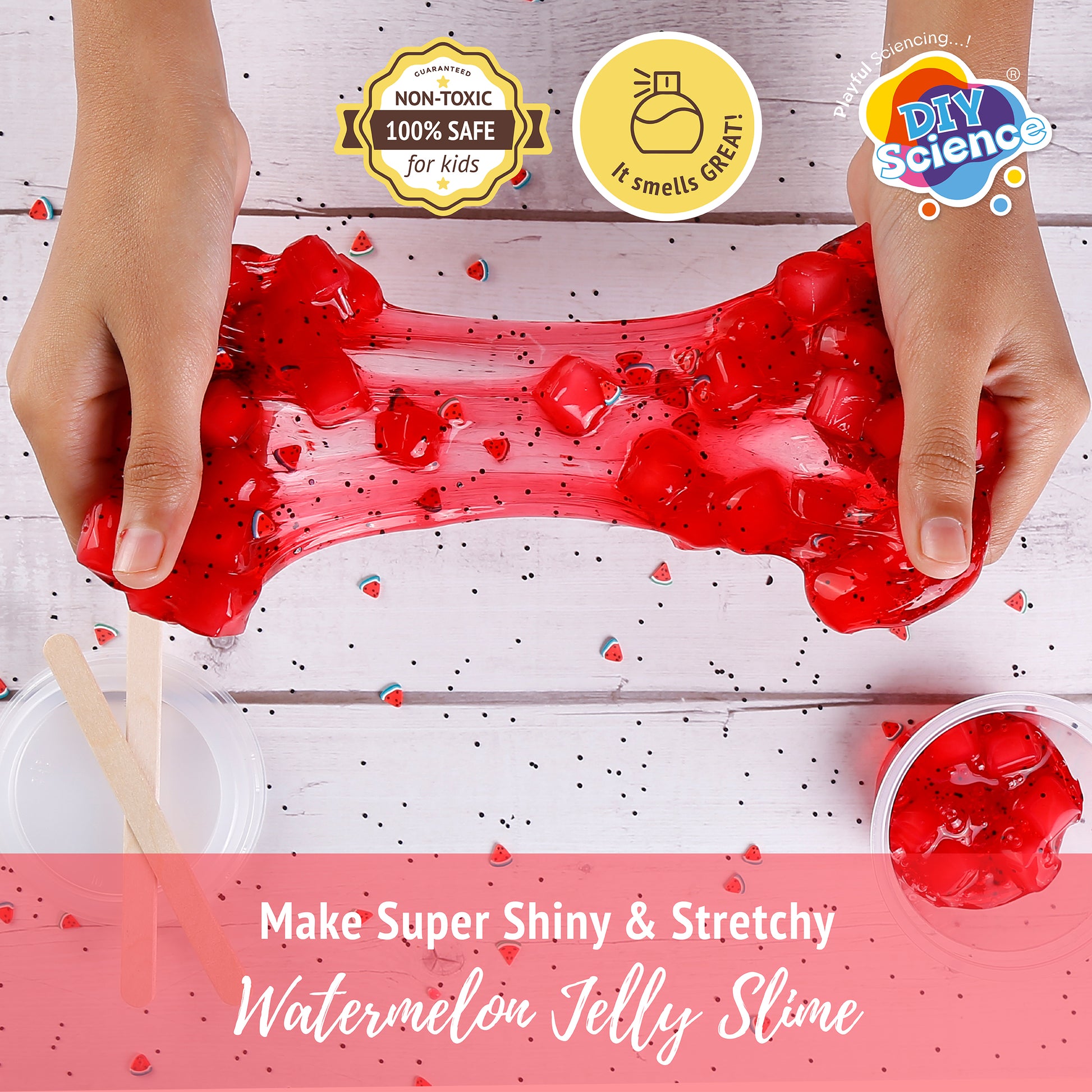 Buy Diy Science Watermelon Jelly Cup Slime Kit (Texture Jelly Cube Slime) at Myneemoe Online In India