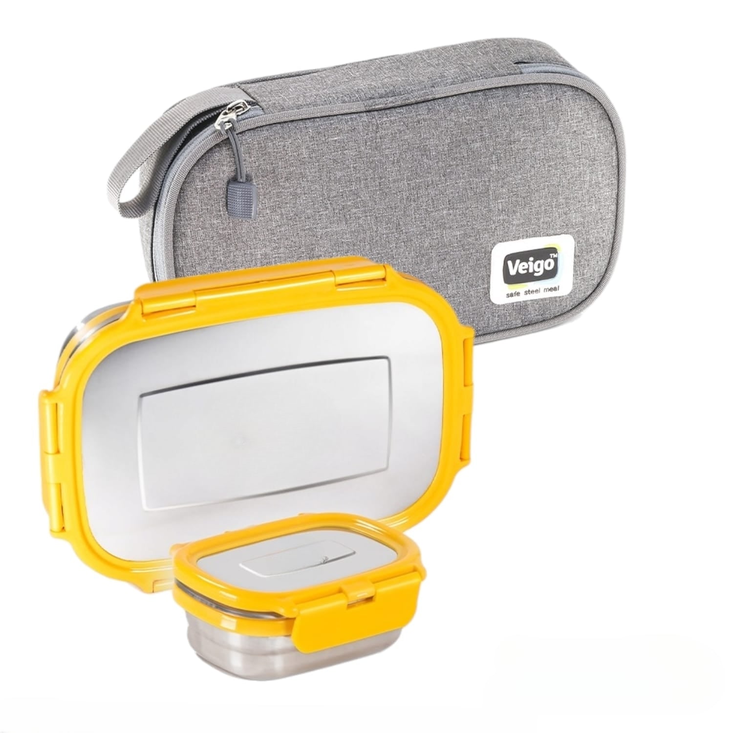 Buy Jumbo Steel Lunch Box Set with Pouch Yellow at Myneemoe Online In India