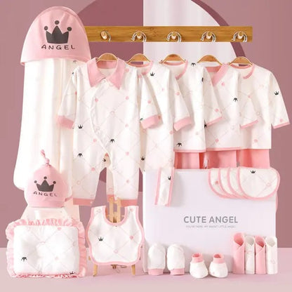 Buy Cute Angel 25 Piece Newborn Baby Gift Box – Adorable Baby Shower Essentials Pink & White at Myneemoe Online In India