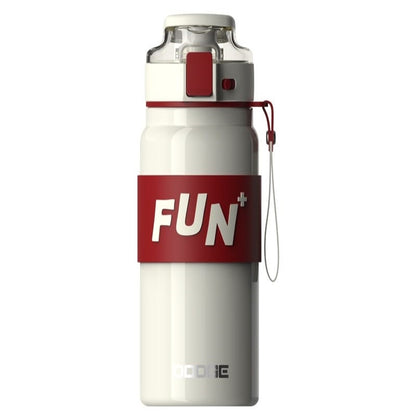 Buy Fun Cool Vacuum Insulated Water Bottle – Leakproof & BPA-Free Off-White at Myneemoe Online In India