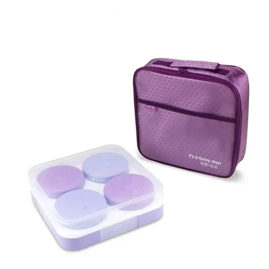 Buy Bento Blast 4 Compartment Stainless Steel Bento Lunch Box with Bag Purple at Myneemoe Online In India