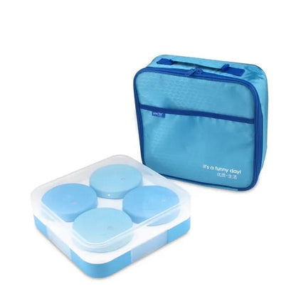 Buy Bento Blast 4 Compartment Stainless Steel Bento Lunch Box with Bag Blue at Myneemoe Online In India