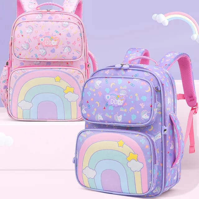 Buy MyneeMoe Rainbow Blossom School Backpack - Stylish, Durable & Waterproof Backpack - School Bag at MyneeMoe Online In India