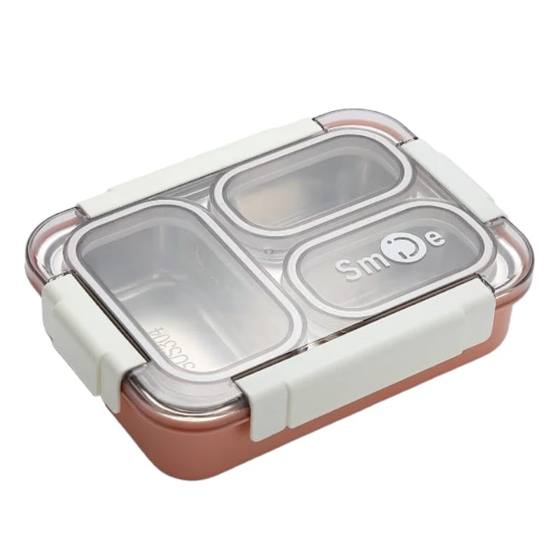 Buy Toki Buffet 100% Spill-Proof 3 Compartment Bento Box Pink at MyneeMoe Online In India