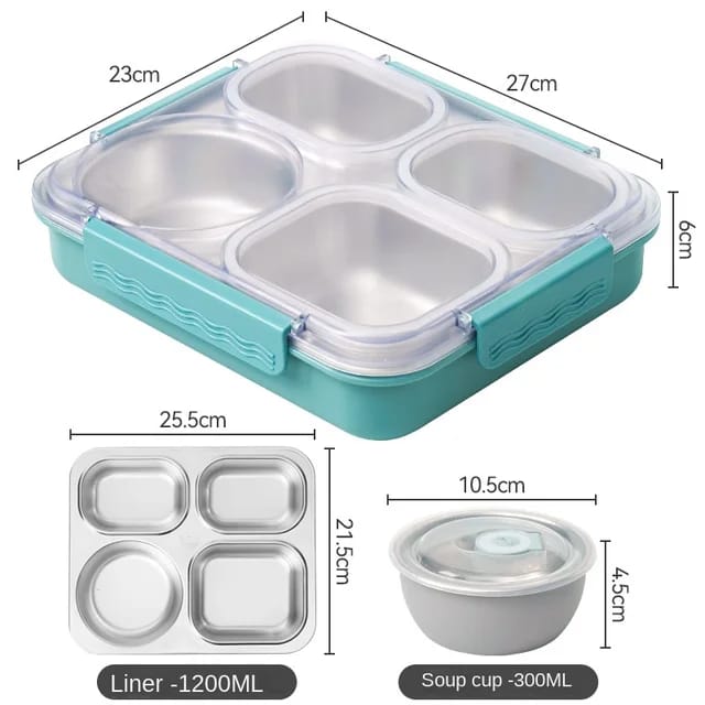 Buy Mega Munch Stainless Steel Bento Lunch Box with Insulated Bag at MyneeMoe Online In India