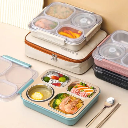 Buy Mega Munch Stainless Steel Bento Lunch Box with Insulated Bag at MyneeMoe Online In India