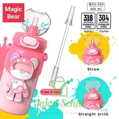 Buy Magic Bear Stainless Steel Water Bottle for Kids - Leakproof & BPA-Free at Myneemoe Online In India