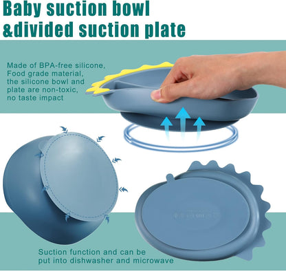 Buy Dino Feeding Set – BPA-Free, Easy-Suction for Toddlers’ Self-Feeding at MyneeMoe Online In India