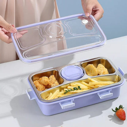 Buy Fresh Feast: Stainless Steel Bento Lunch Box with Bowl- For Solid Foods at MyneeMoe Online In India