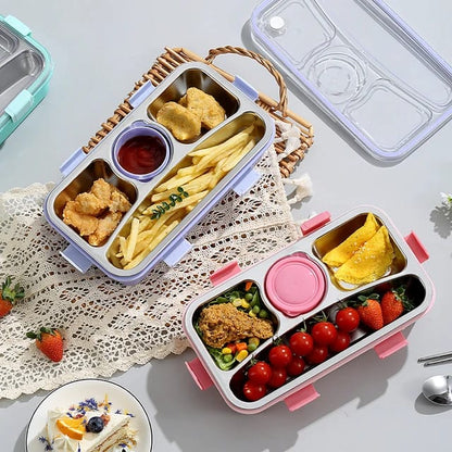 Buy Fresh Feast: Stainless Steel Bento Lunch Box with Bowl- For Solid Foods at MyneeMoe Online In India