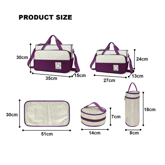 Buy MumStyle 5-in-1 Multi-Function Diaper Bag - Large Capacity Mommy Tote at MyneeMoe Online In India