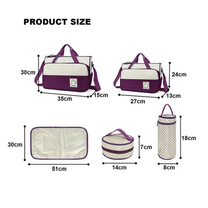 Buy MumStyle 5-in-1 Multi-Function Diaper Bag - Large Capacity Mommy Tote at MyneeMoe Online In India