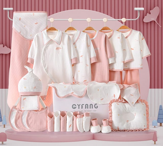 Buy Little Wonders 28 Piece Newborn Gift Box – Ultimate Baby Shower Gift Set for Boys & Girls Light Pink at MyneeMoe Online In India