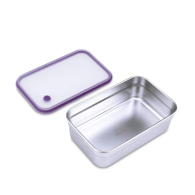 Buy Meal Station 2 "Jumbo" Compartment Stainless Steel Bento Lunch Box with Bag at MyneeMoe Online In India