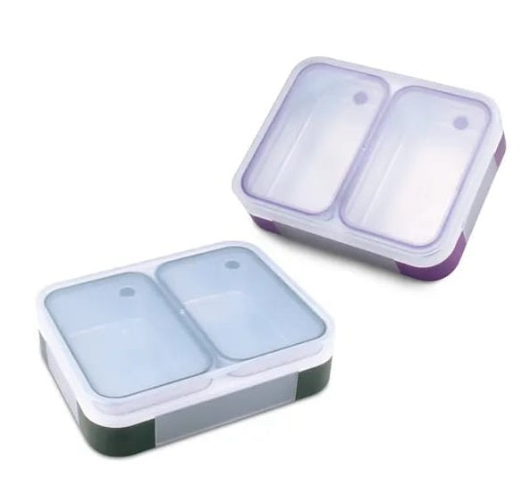 Buy Meal Station 2 "Jumbo" Compartment Stainless Steel Bento Lunch Box with Bag at MyneeMoe Online In India