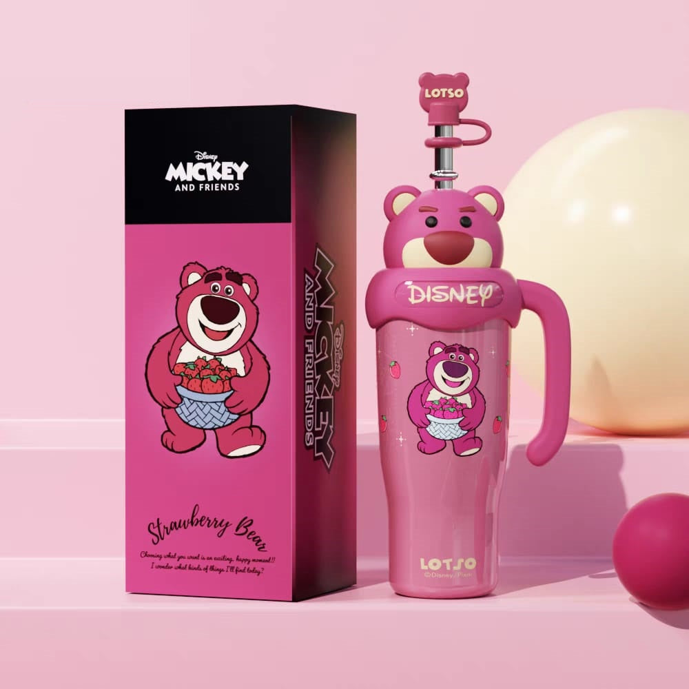 Buy Disney Magic Tumbler with Straw – Fun & Functional Drinkware for Kids Strawberry Bear at MyneeMoe Online In India