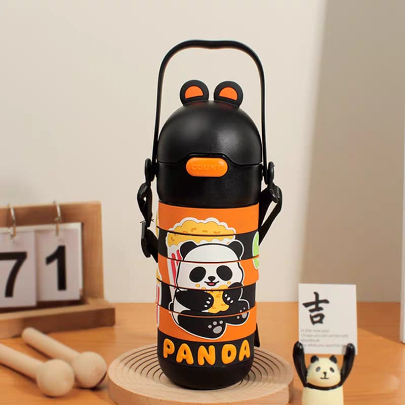 Buy Rotary Cup Kid's Water Bottle – Leakproof, Durable, and Fun Rotating Features Panda at MyneeMoe Online In India