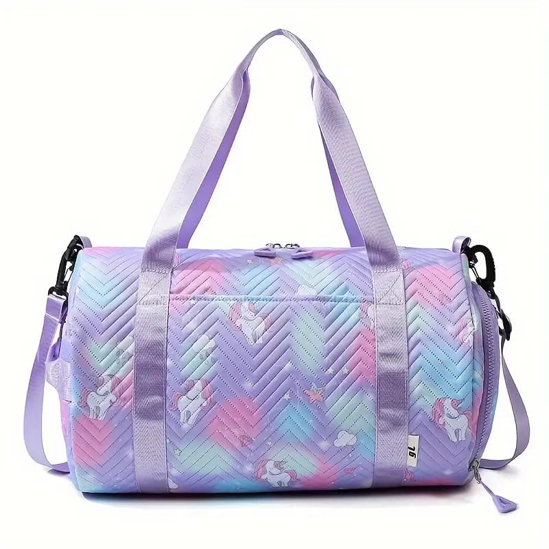 Buy MyneeMoe Duffle Bag – Gym, Sports, Travel Bag with Shoe & Wet Clothes Compartments, Perfect for Dance, Swimming, Sleepovers Violet - Duffle Bag at MyneeMoe Online In India