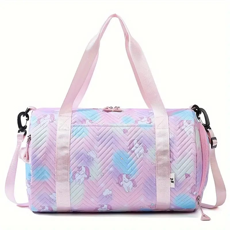 Buy MyneeMoe Duffle Bag – Gym, Sports, Travel Bag with Shoe & Wet Clothes Compartments, Perfect for Dance, Swimming, Sleepovers Pink - Duffle Bag at MyneeMoe Online In India