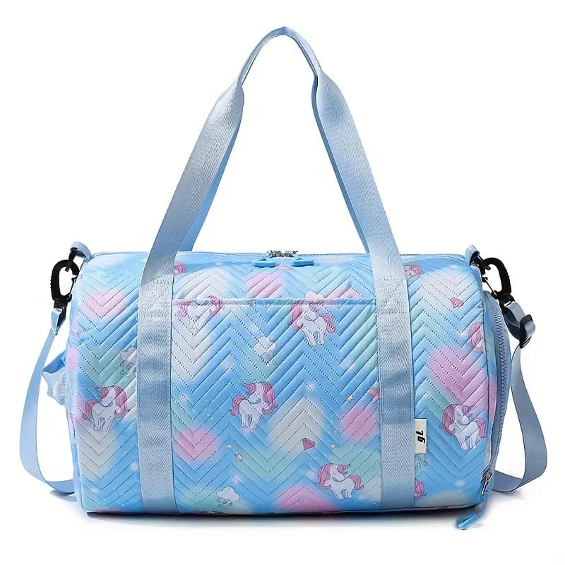 Buy MyneeMoe Duffle Bag – Gym, Sports, Travel Bag with Shoe & Wet Clothes Compartments, Perfect for Dance, Swimming, Sleepovers Sky Blue - Duffle Bag at MyneeMoe Online In India