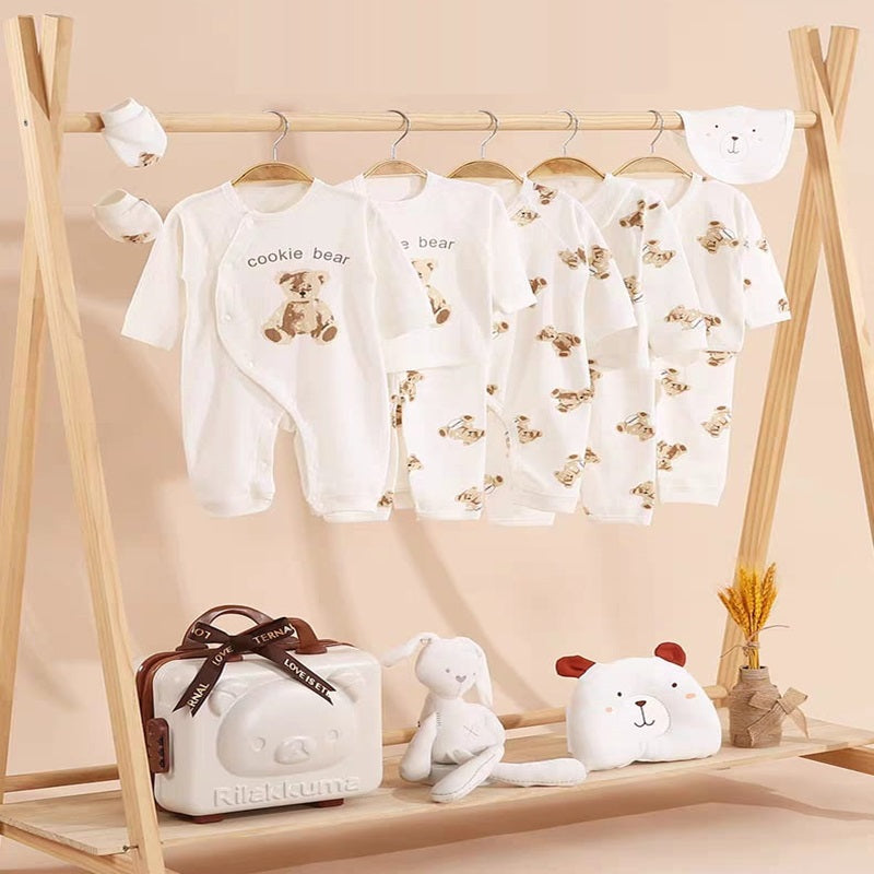 Buy Cookie Bear 26-Piece Newborn Clothing Gift Set – Cozy Bear-Themed Essentials for Babies at MyneeMoe Online In India