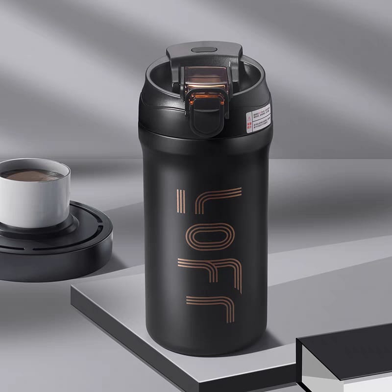 Buy Lofr Versatile Stainless Steel Coffee Mug with Dual Mouth Black at Myneemoe Online In India