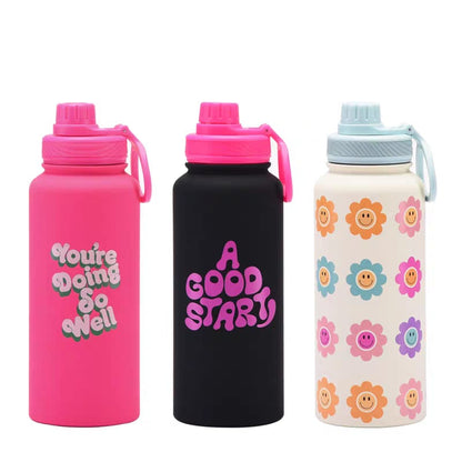 Buy Good Vibes Stainless Steel Water Bottle - Stylish & Leakproof Design at MyneeMoe Online In India