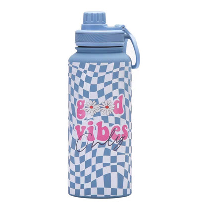 Buy Good Vibes Stainless Steel Water Bottle - Stylish & Leakproof Design 3 at MyneeMoe Online In India