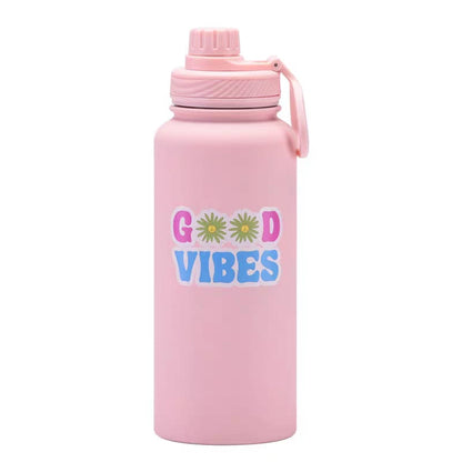 Buy Good Vibes Stainless Steel Water Bottle - Stylish & Leakproof Design 2 at MyneeMoe Online In India