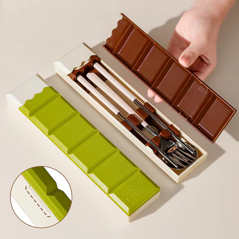 Buy MyneeMoe Choco Bliss Stainless Steel Cutlery Set – Spoon, Fork & Chopsticks - Cutlery Set at MyneeMoe Online In India