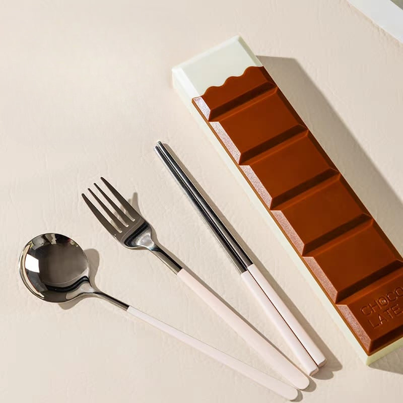Buy MyneeMoe Choco Bliss Stainless Steel Cutlery Set – Spoon, Fork & Chopsticks - Cutlery Set at MyneeMoe Online In India