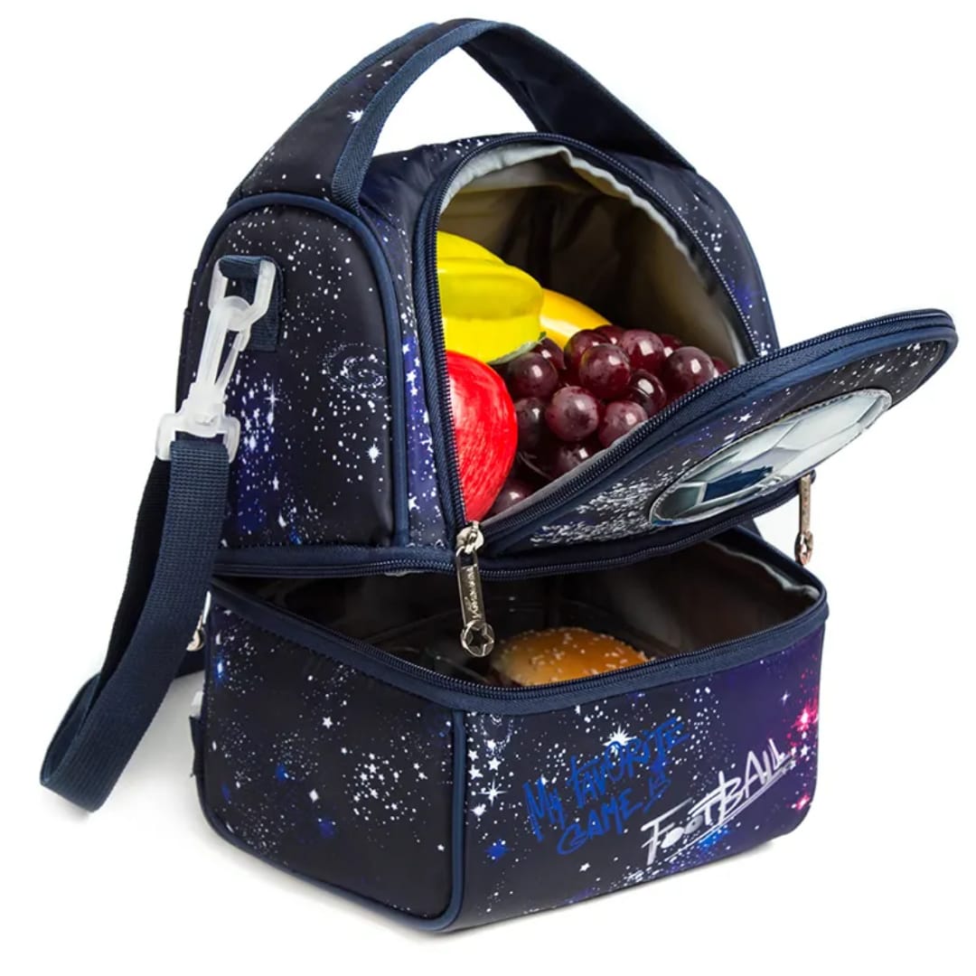 Buy FrescoPack Insulated Lunch Bag – Double Compartments | Waterproof & Stylish (Football) at MyneeMoe Online In India