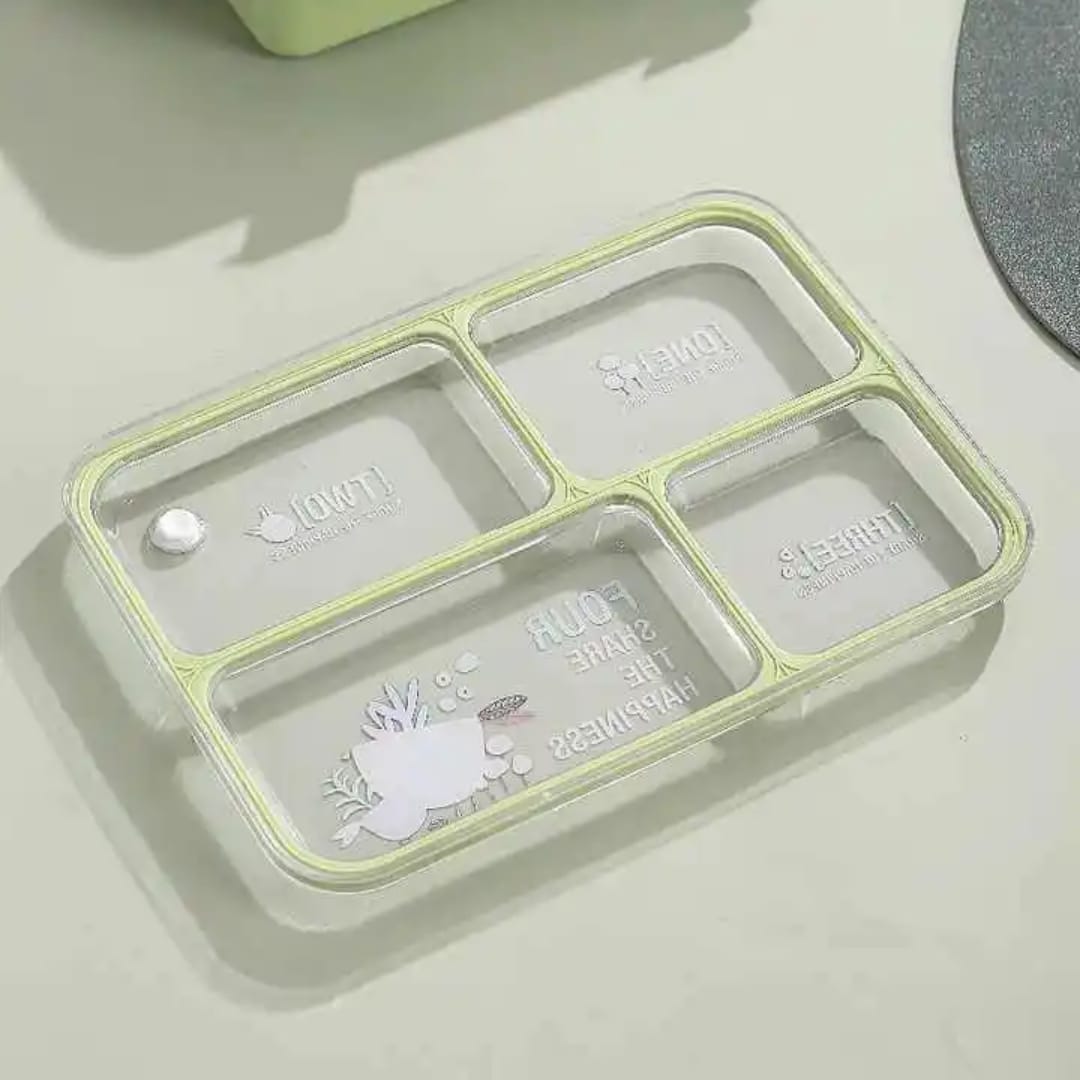Buy MyneeMoe SmartMeal 4 Compartment Stainless Steel Lunch Box – Sturdy, Portable & Dibbie Included - Bento Lunch Box at MyneeMoe Online In India