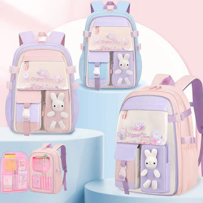 Soft Pastel Bunny School Bag - Adorable & Lightweight Backpack