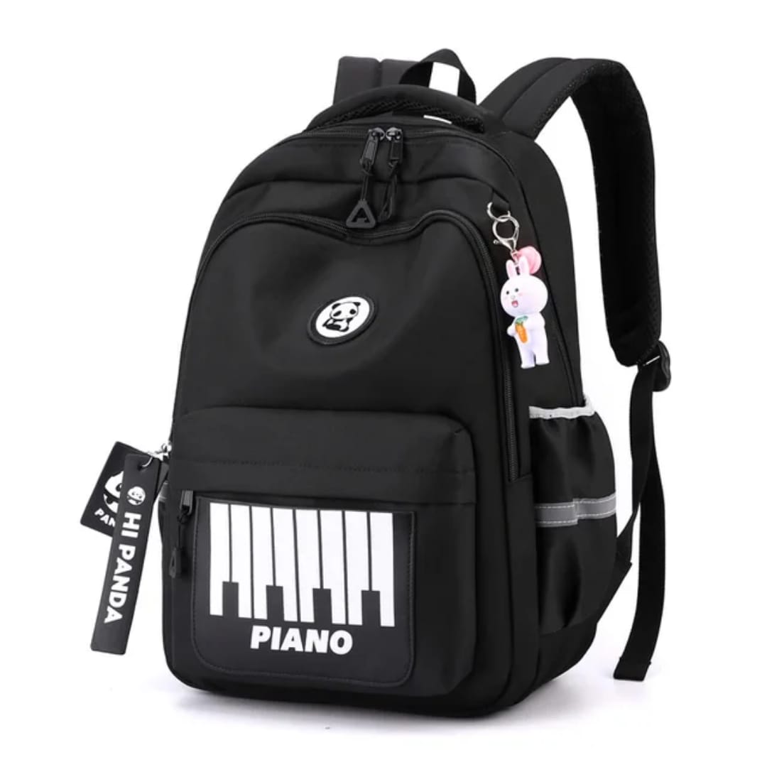 Buy MyneeMoe Hi Panda Piano Backpack - Cool, Spacious & Lightweight School Bag Black - School Bag at MyneeMoe Online In India