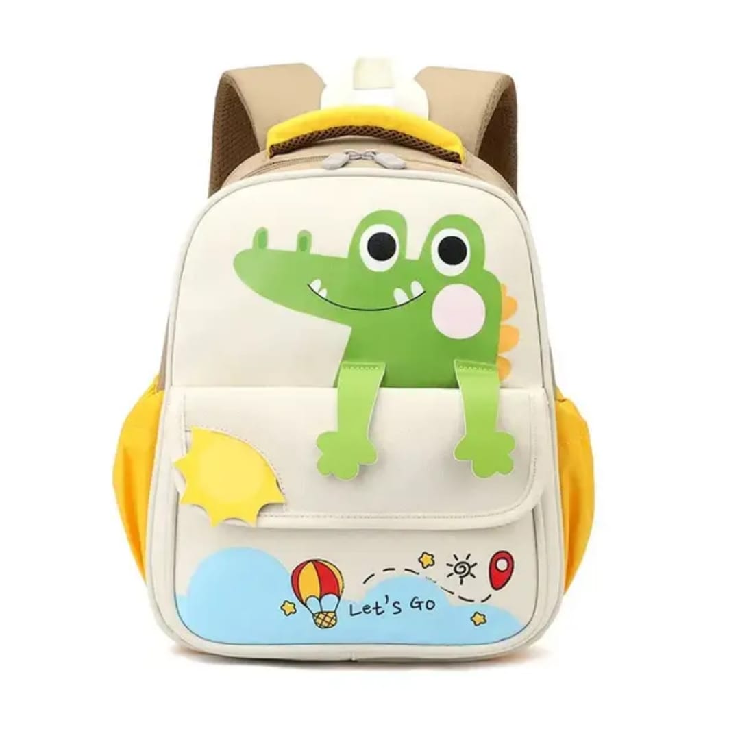 Buy MyneeMoe Cute Crocodile Kids Backpack – Lightweight & Comfortable Kindergarten Bag (Age 3-4Y) Khaki - School Bag at MyneeMoe Online In India