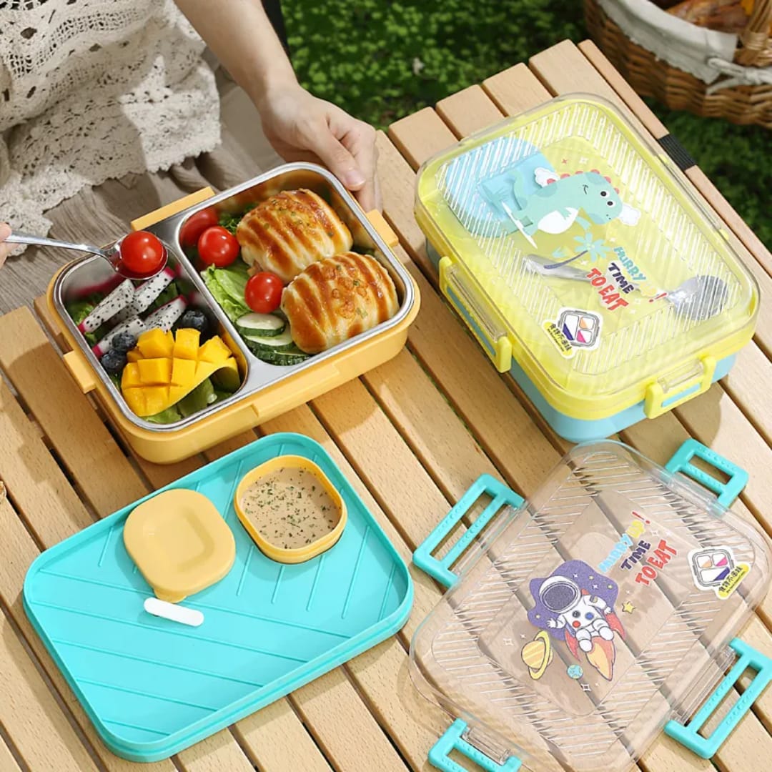 Buy MyneeMoe SnackyBoo 2 Compartment Staineless Steel Lunch Box- Only for Solid Food - Lunch Box at MyneeMoe Online In India