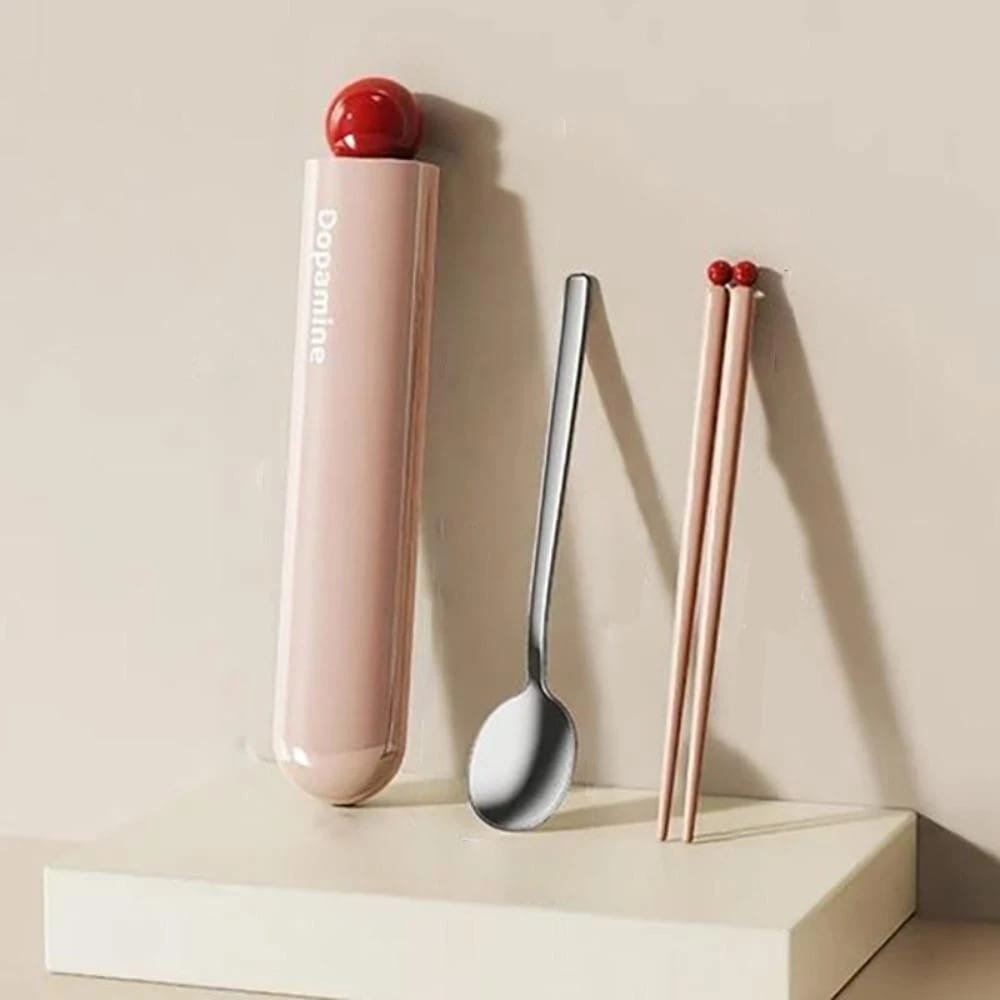 Buy MyneeMoe Dopamine Cutlery Set – Reusable Travel Utensils with Bold Design Dusty Rose - Cutlery Set at MyneeMoe Online In India