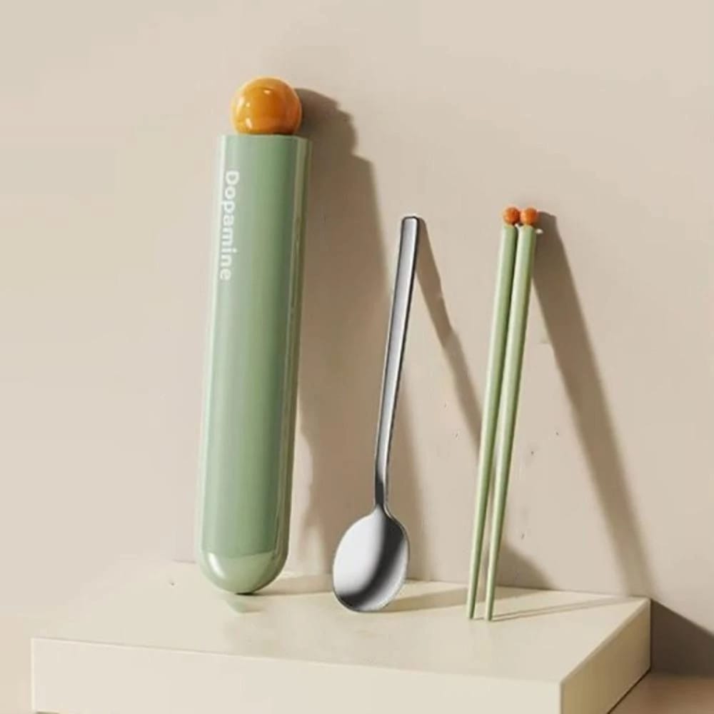 Buy MyneeMoe Dopamine Cutlery Set – Reusable Travel Utensils with Bold Design Muted Mint - Cutlery Set at MyneeMoe Online In India