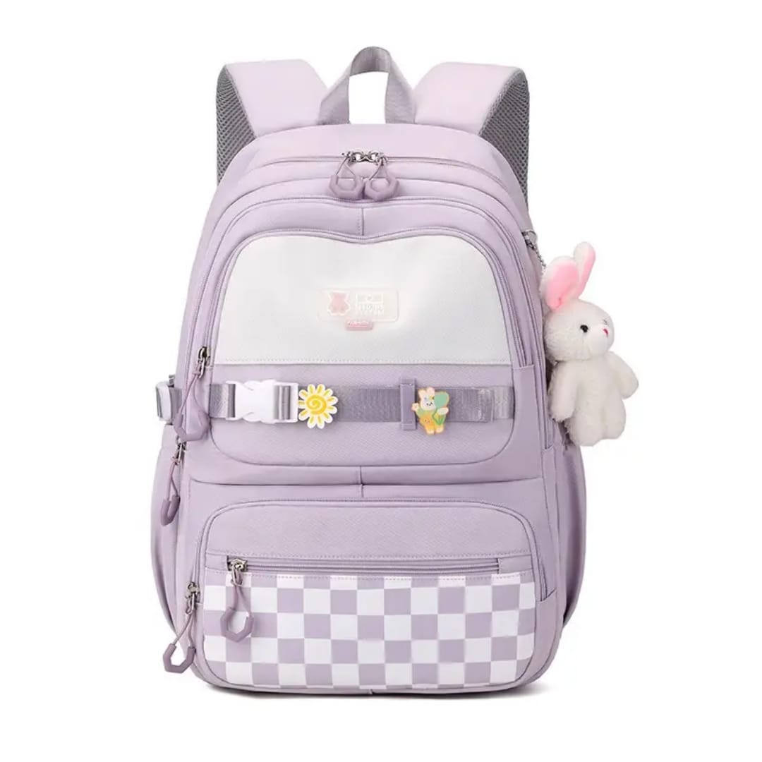 Buy MyneeMoe Sweet Pastel Girl's School Bag – Lightweight, Waterproof & Multi-Pocket Backpack Purple - School Bag at MyneeMoe Online In India