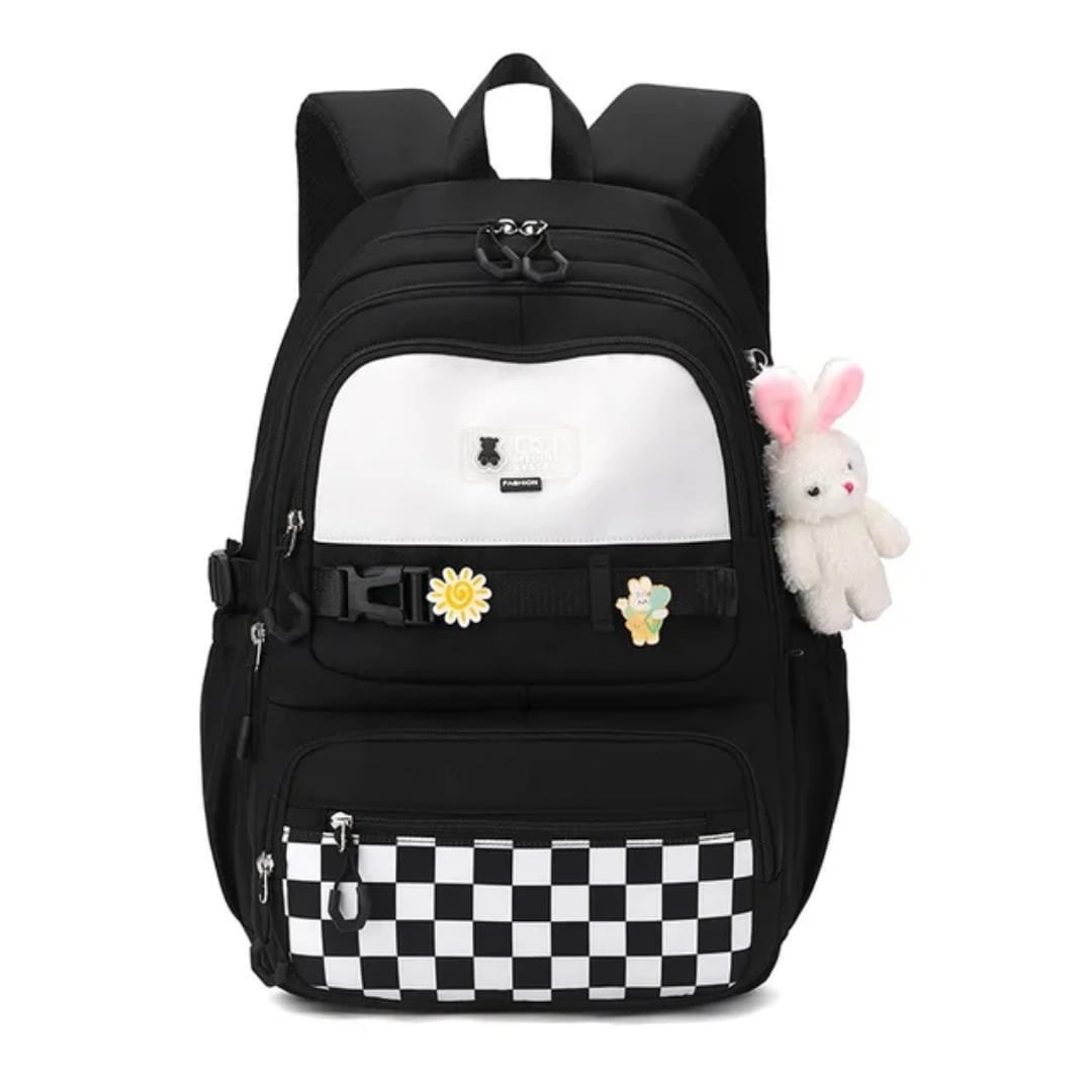 Buy MyneeMoe Sweet Pastel Girl's School Bag – Lightweight, Waterproof & Multi-Pocket Backpack Black - School Bag at MyneeMoe Online In India