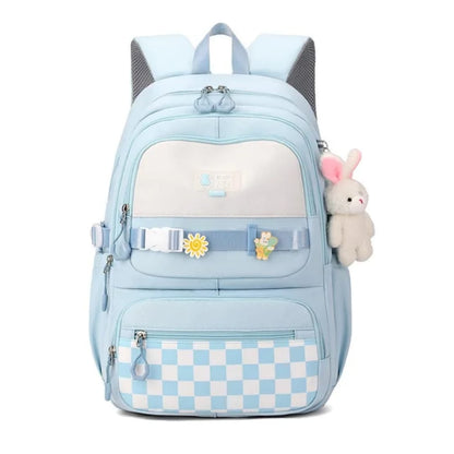 Buy MyneeMoe Sweet Pastel Girl's School Bag – Lightweight, Waterproof & Multi-Pocket Backpack Sky Blue - School Bag at MyneeMoe Online In India