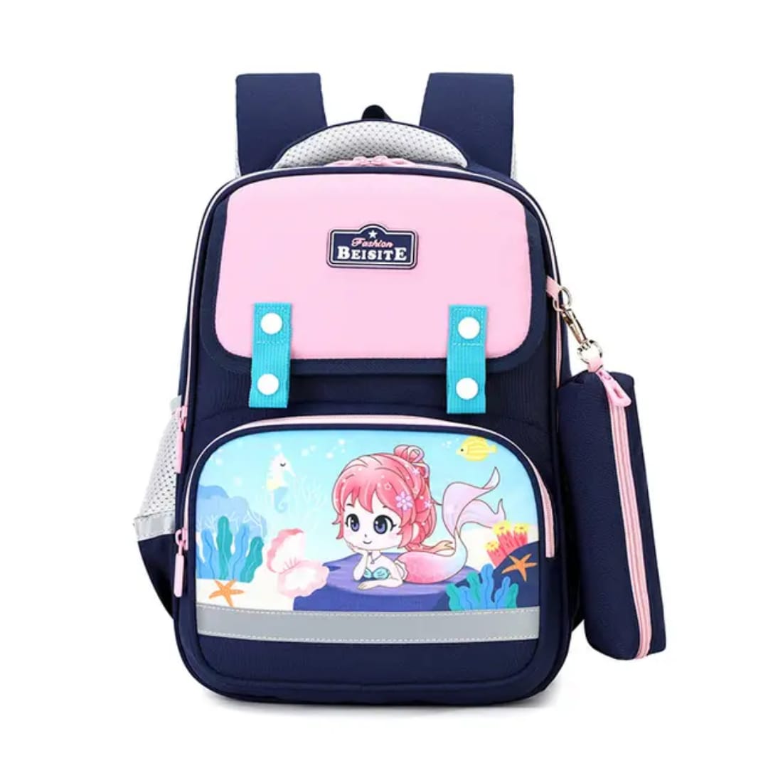 Buy MyneeMoe Schoolie Kids Backpack – Lightweight, Durable & Fun Print School Bag Blue & Pink - School Bag at MyneeMoe Online In India